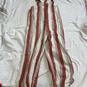 Striped kids overalls